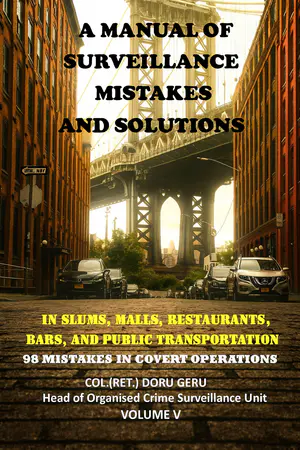 A Manual of Surveillance Mistakes and Solutions in slums, malls, restaurants, bars, and public transportation